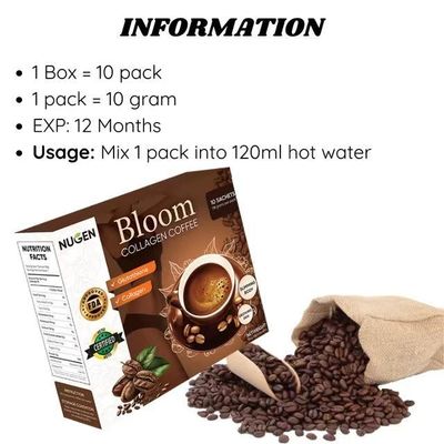 Pure Organic Bloom Slimming Coffee Powder met Collageen Natuurlijke Gewichtsverliesoplossing