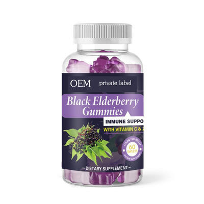 Productspecificatie 60 Vegan Gummies/fles Sea Moss Black Seed Oil Ashwagandha Gummies