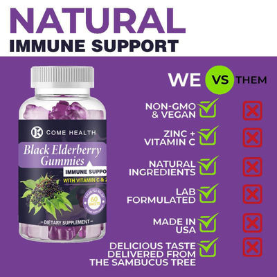 Productspecificatie 60 Vegan Gummies/fles Sea Moss Black Seed Oil Ashwagandha Gummies