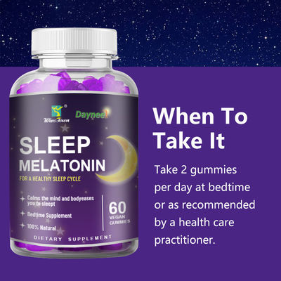 Private label melatonine gummies voor een betere slaap en ontspanning 24 maanden houdbaarheid