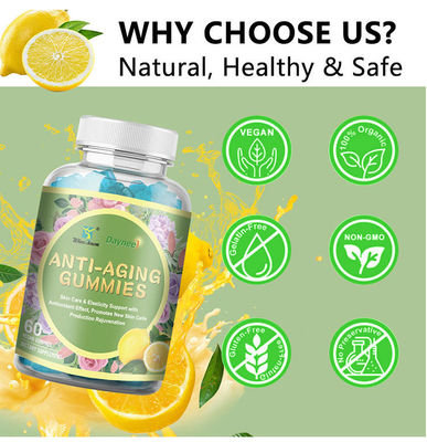 Berging bij kamertemperatuur Luteïne collageen Anti-aging gummies voor huidverwittering