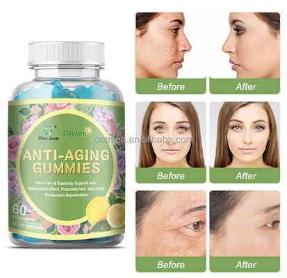 Berging bij kamertemperatuur Luteïne collageen Anti-aging gummies voor huidverwittering