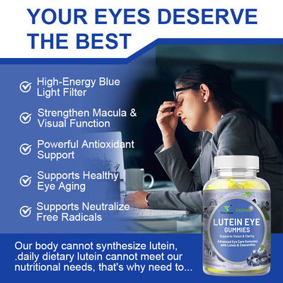 Privélabel luteïne oog gummi suikervrij 60pcs voor heldere ogen houdbaarheid 24 maanden
