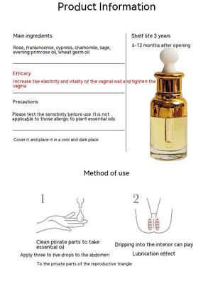 Vrouwelijke vulva Geheime delen Essentiële rozenolie 30 ml N.W. Ingrediënten Natuurlijke kruiden