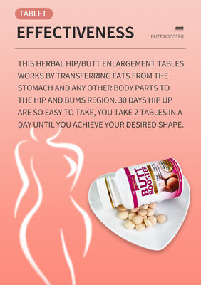 Houdbaarheidsduur 24 maanden Tieners geheim voor grotere heupen en billen Butt Booster capsules