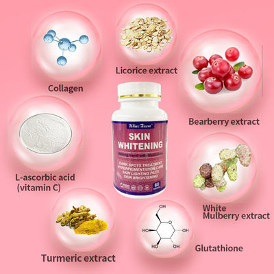 Collageentabletten voor huidverwittering en anti-aging met natuurlijke en biologische kruiden