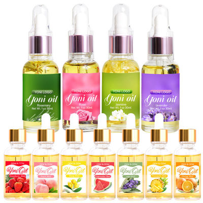 30 ml / 50 ml Private Label Biologische Yoni olie aardbei geur 2 jaar houdbaarheid Klanten