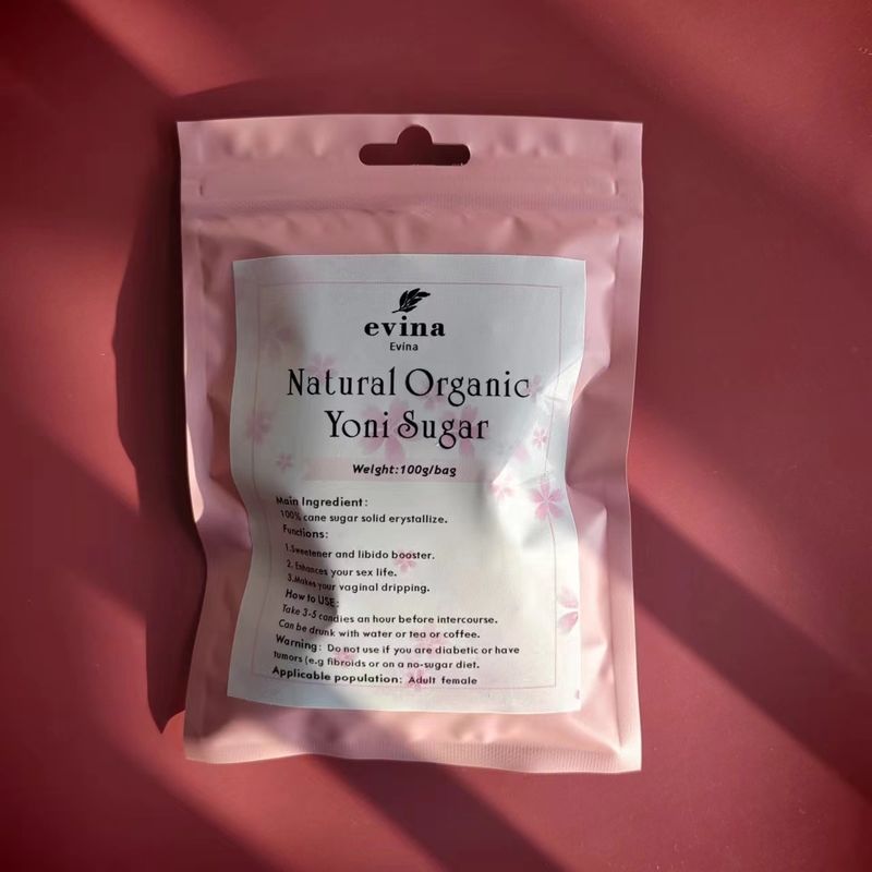 100% natuurlijke suiker klont Yoni Candy houdbaarheid 2 jaar aangepast logo Crystal White Sw