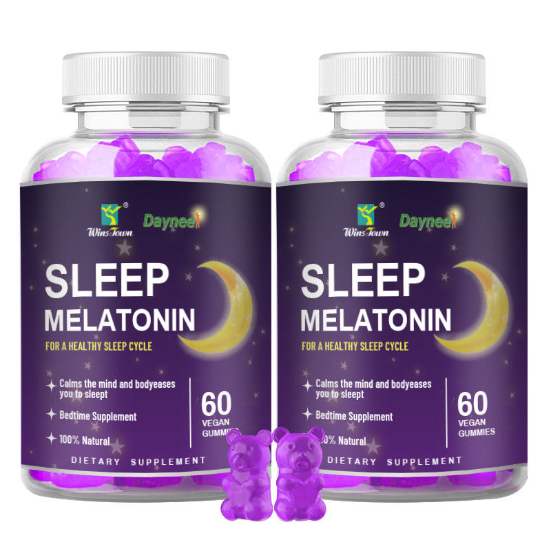 Private label melatonine gummies voor een betere slaap en ontspanning 24 maanden houdbaarheid